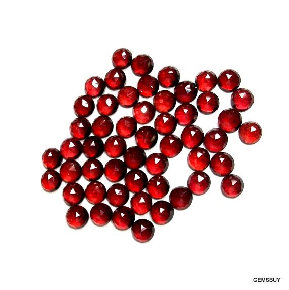 10 Aaa Natural Red Garnet Rosecut Cabochons (4mm)