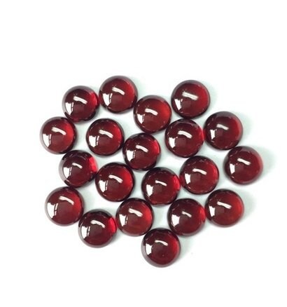 10 Aaa Red Garnet Cabochons: Round Gemstone (5mm Or 6mm)