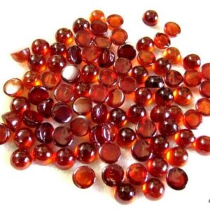 10 Hessonite Garnet Cabochons: Round Loose Gemstones (3-7mm)