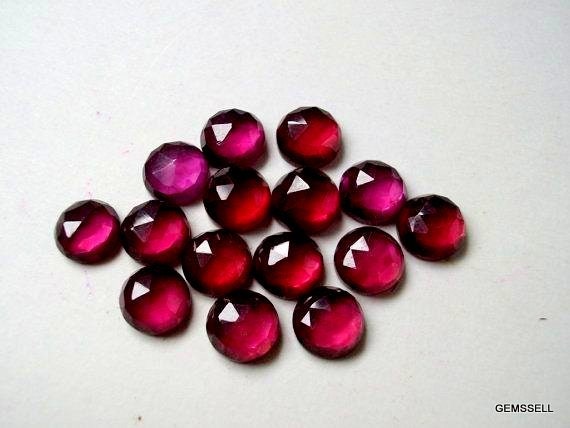 10 Pink Rhodolite Garnet Gemstones: 6mm Or 7mm Round Rosecut Cabochons