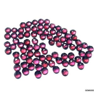 10 Rosecut Rhodolite Garnet Cabochons: 4mm Round Loose Gemstones