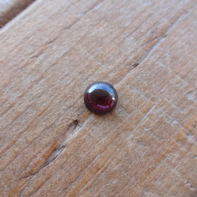 Garnet Cabochon 6x3mm, Natural Garnet Round Shape Cabochon