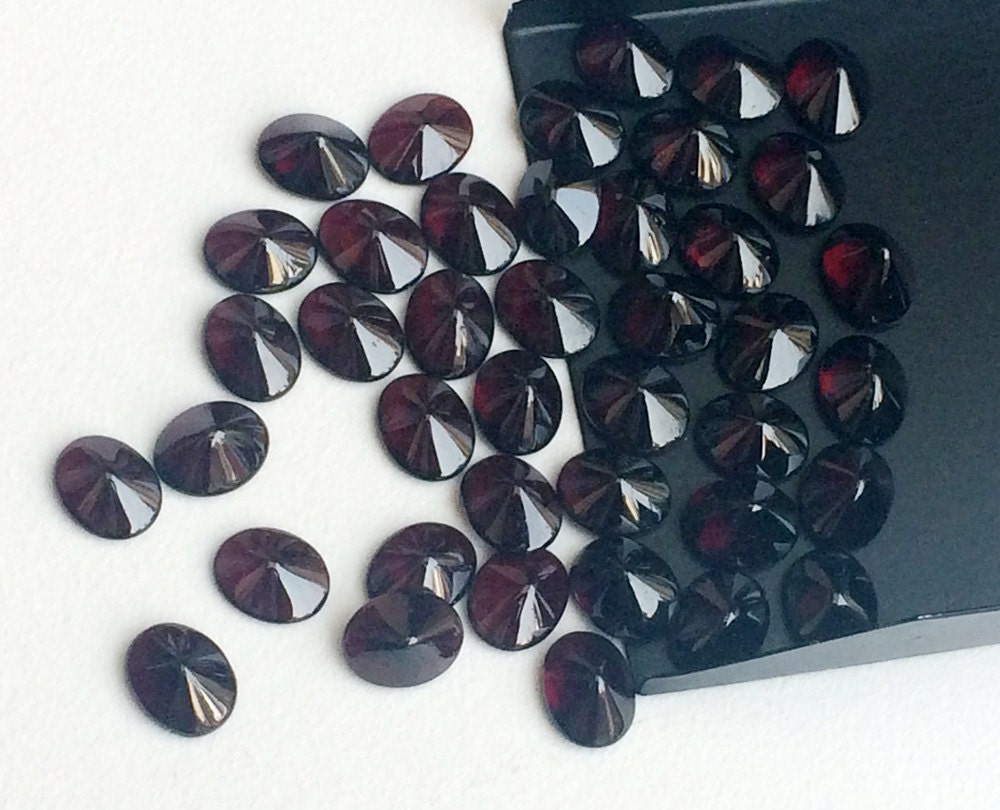 8x10mm Mozambique Garnet Oval Cabochons, Garnet Buff Polish Gems, Loose Garnet Gemstones, Garnet For Jewelry (4pcs To 8pcs Options) - Ks3236