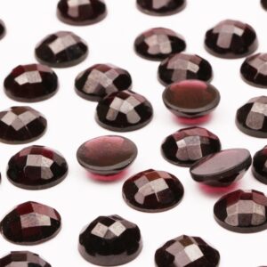 Garnet Faceted Cabochon,large Round Cabochon,coin Cabochon,checker Cut Cabochon,faceted Gemstone,gemstone Cabochons Wholesale - Aa Quality