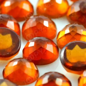 Hessonite Garnet Rose Cut Cabochon 5mm Round - 1 Cab