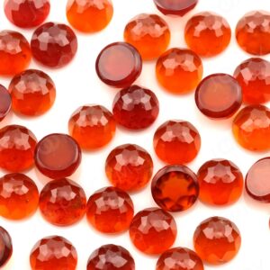 Hessonite Garnet Rose Cut Cabochon 6mm Round - Per Stone