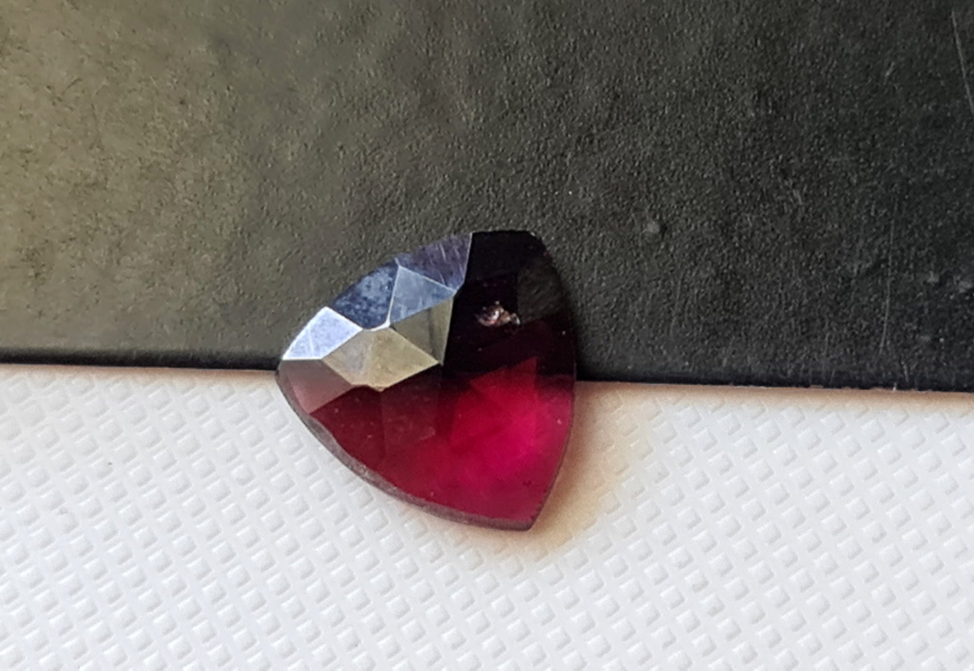 Natural Garnet Faceted Rose Cut Slice Trillion Shape Flat Back Cabochon For Ring /pendant, 10mm Trillion - Pksg226