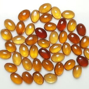 Natural Hessonite Garnet Oval Cabochon Gemstone (4x6 To 8x10 Mm)