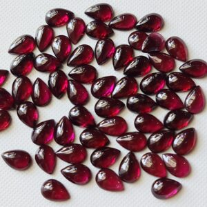 Natural Garnet Plain Pear Flat Back Cabochon For Ring /pendant /earrings 9x6mm Calibrated Size (2 Pcs To 5 Pcs Option) - Pksg231