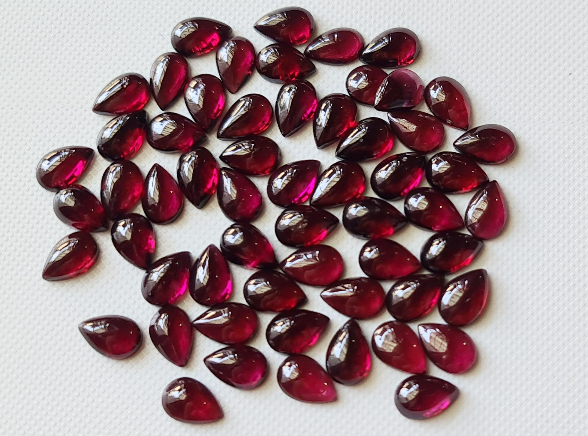 Natural Garnet Plain Pear Flat Back Cabochon For Ring /pendant /earrings 9x6mm Calibrated Size (2 Pcs To 5 Pcs Option) - Pksg231