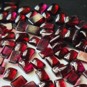 Natural Garnet Plain Rectangle Flat Back Cabochon For Ring / Pendant / Earrings 4x6mm Calibrated Size (2 Pcs To 5 Pcs Option) - Pksg236