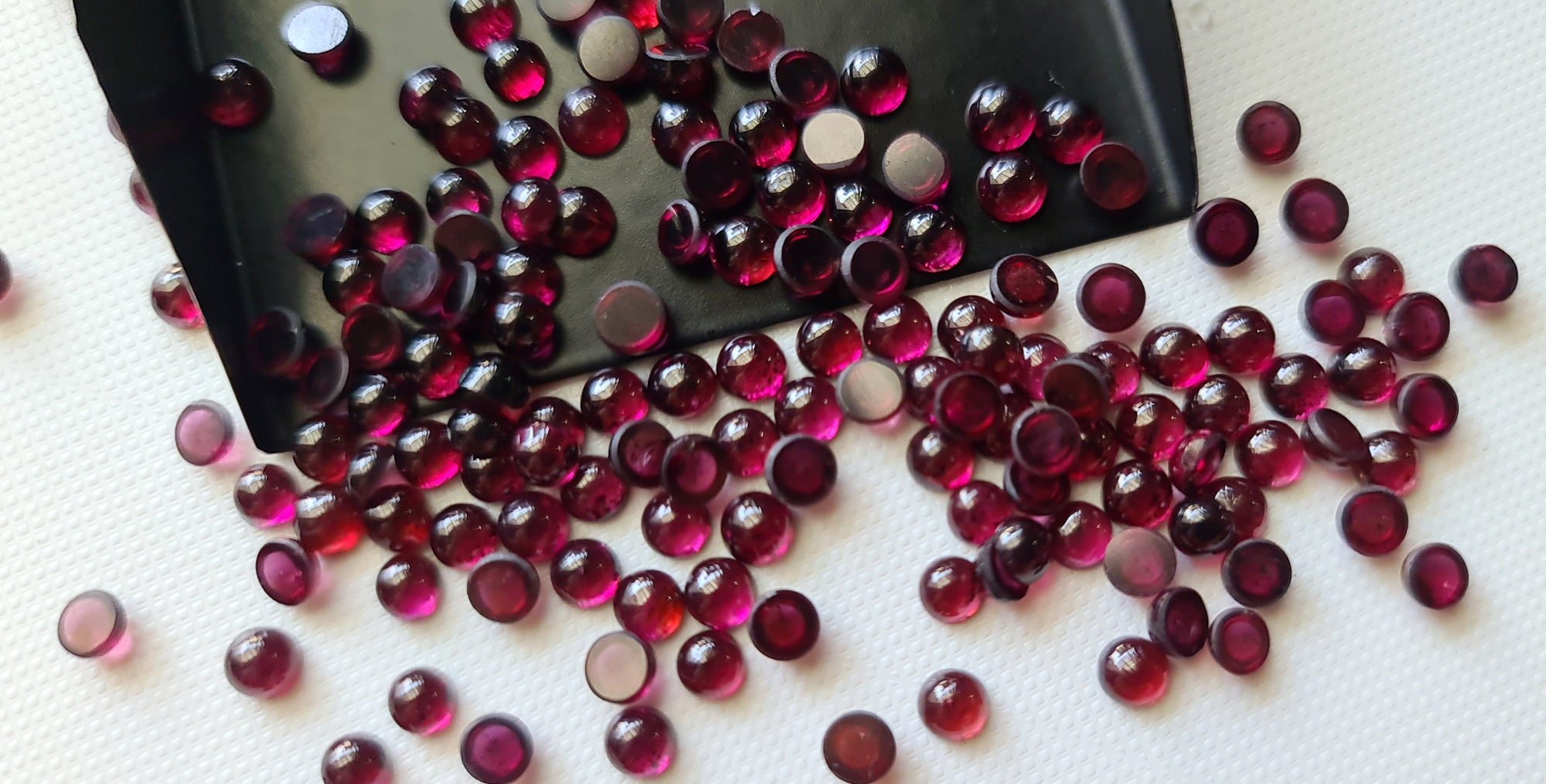 Natural Garnet Plain Round Flat Back Cabochon For Ring /pendant /earrings 4mm Calibrated Size (5 Cts To 10 Cts Option) - Pksg235
