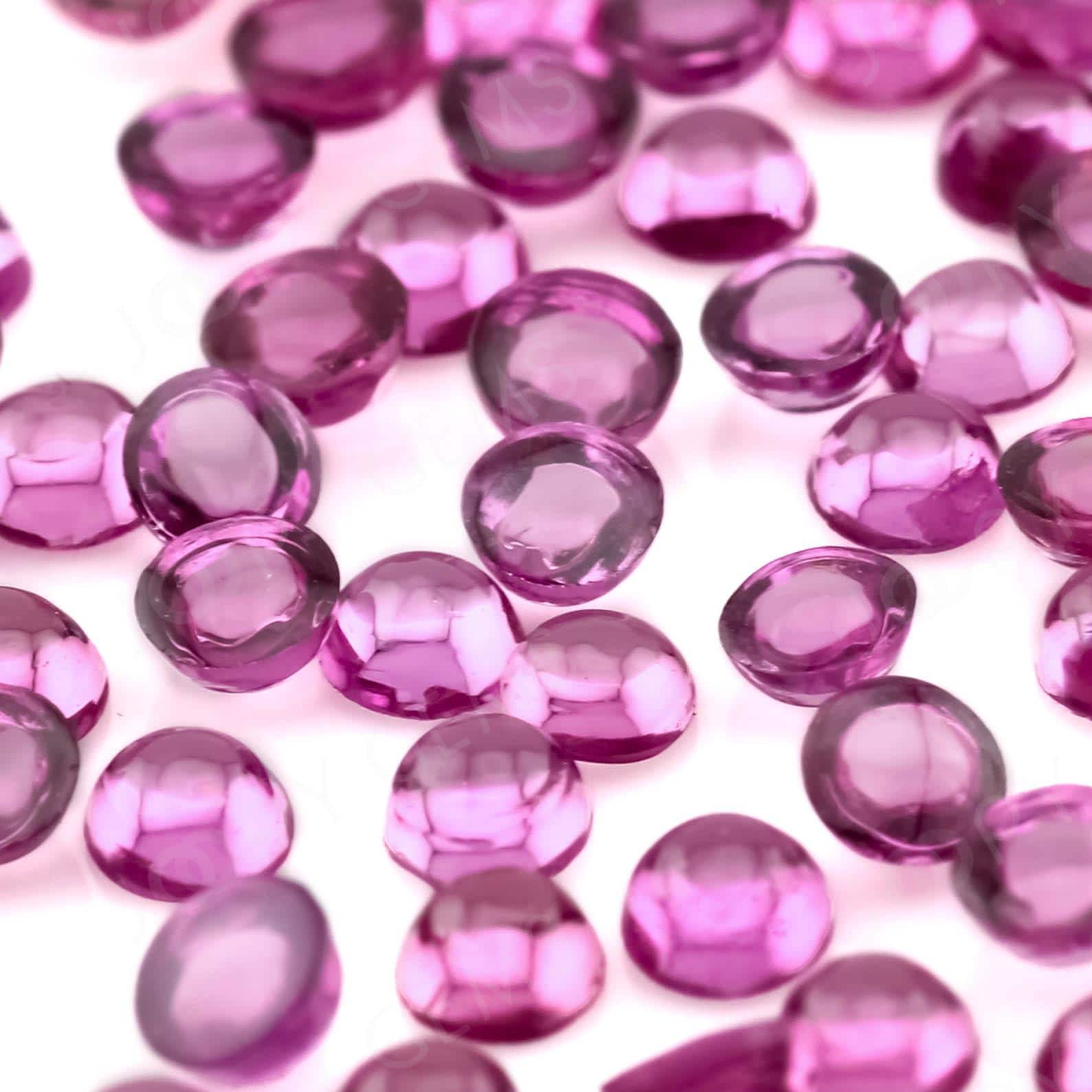 Rhodolite Garnet Cabochon 2mm Round - Per Stone