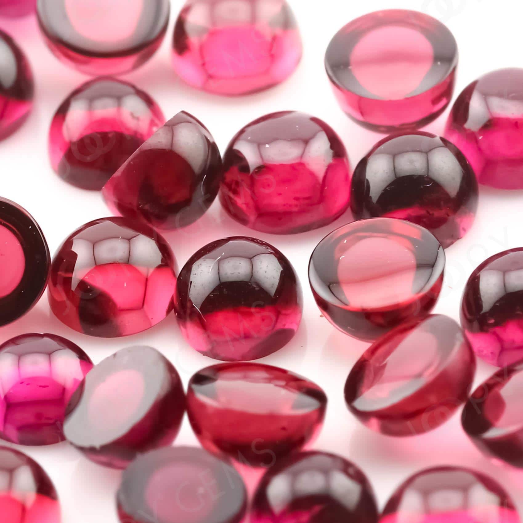 Rhodolite Garnet Cabochon 4mm Round - Per Stone