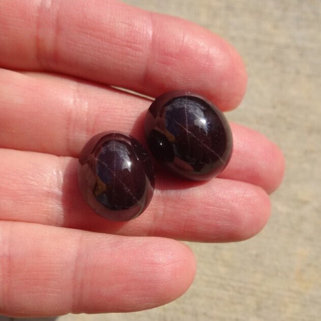 Garnet Star Cabochon, Ring Size Cabochon, Natural Gemstone Cabochon For Ring