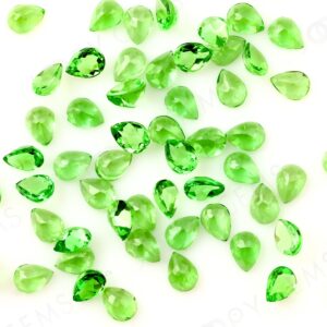 Tsavorite Garnet Rose Cut Cabochon 3x4mm Pear - Per Stone