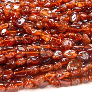 6-8mm Natural Hessonite Garnet Gemstone Grade Aaa Pebble Nugget Loose Beads Bulk Lot 1,2,6,12 And 50 (d341)