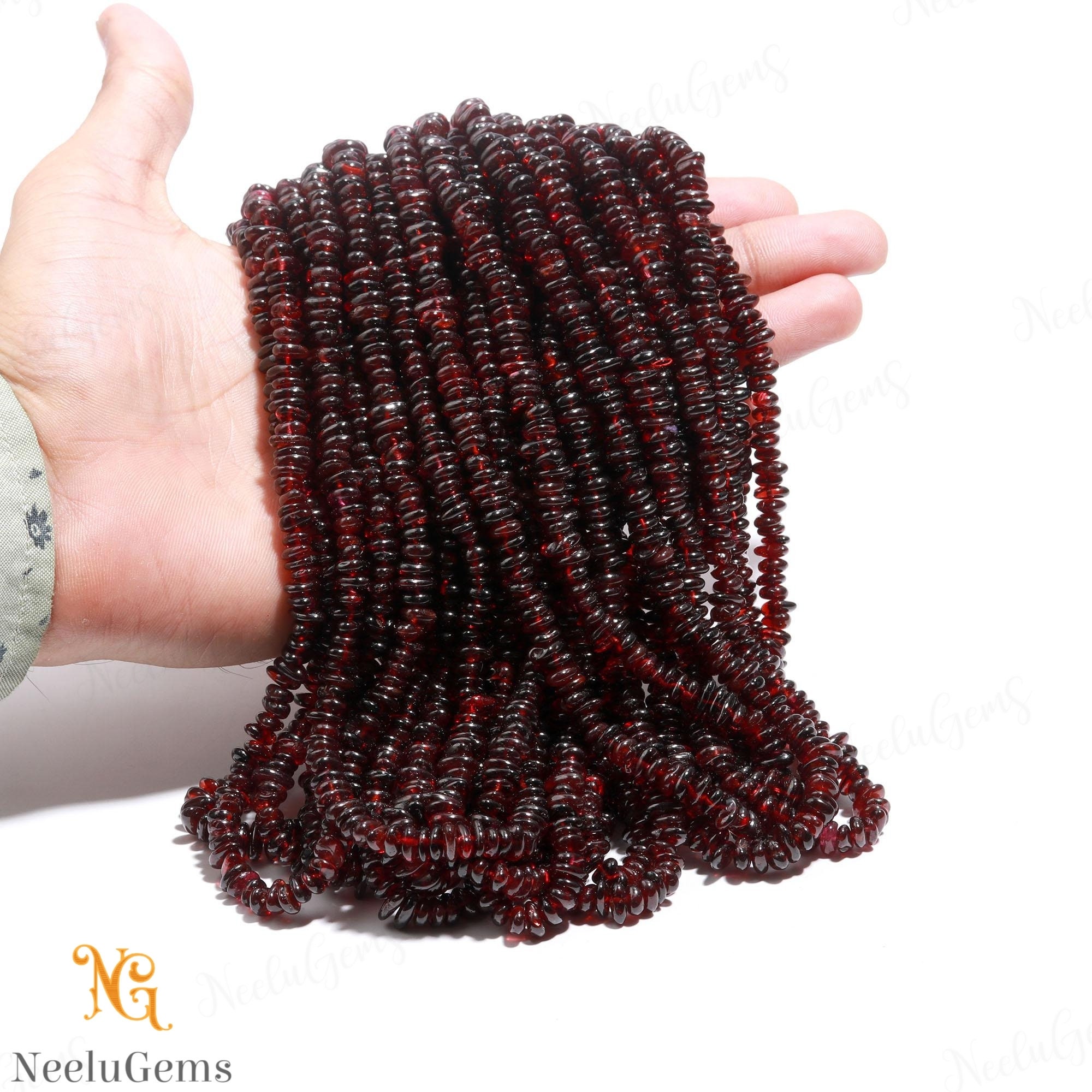 Aaa+ Mozambique Garnet Smooth Flat Nugget Beads,natural Garnet Tiny Nugget Beads,16" Sumbrine Nuggets Gemstone Beads For Handmade Jewelry