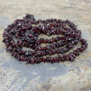 Garnet Chip Beads, 34 Inch Strand, 3 To 6mm
