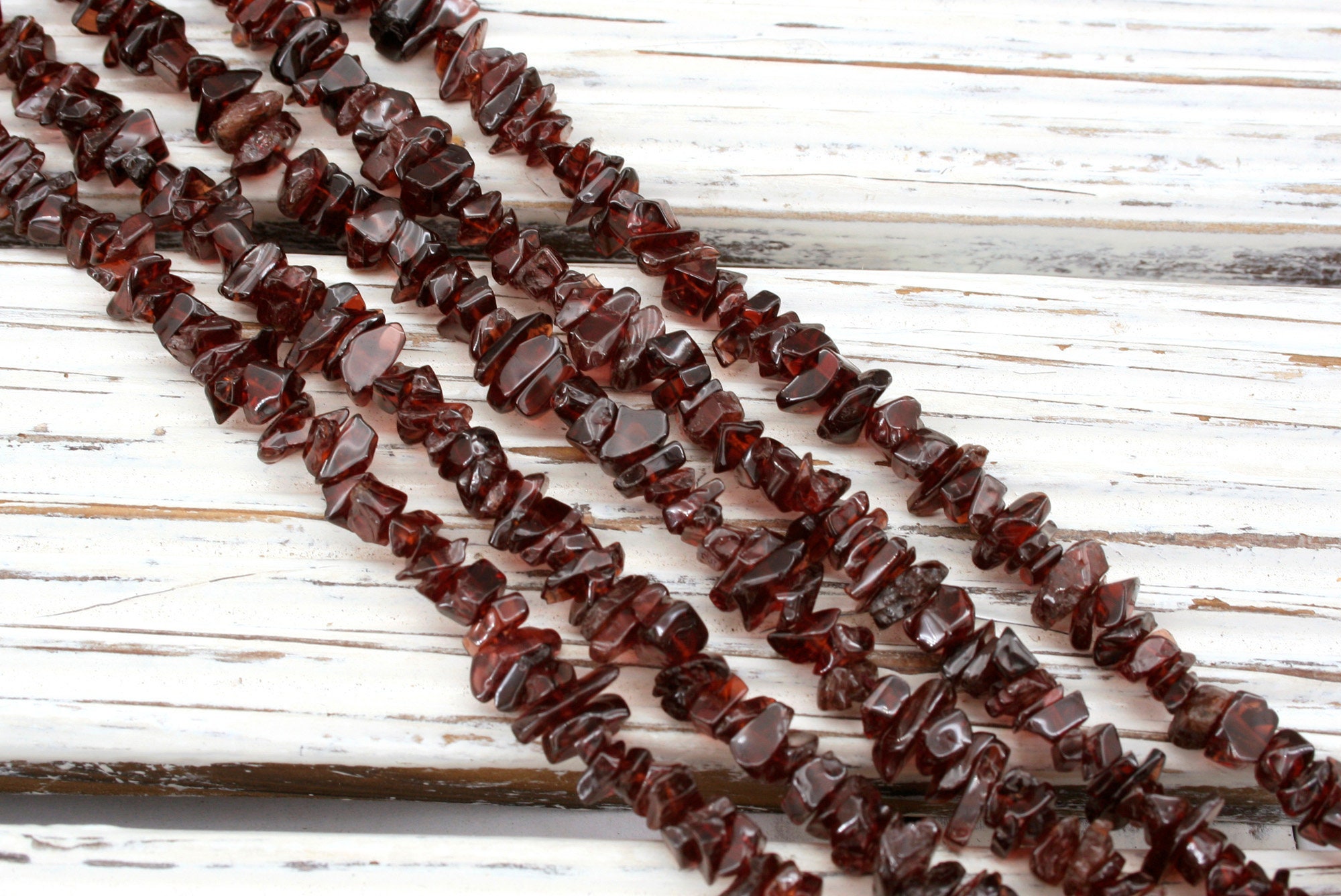 Garnet Chip Beads 4-9.5mm, 16 Inch Strand, Natural Gemstone