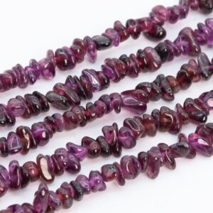 Genuine Natural Wine Red Garnet Loose Beads Grade A Pebble Chips Shape 4-10mm