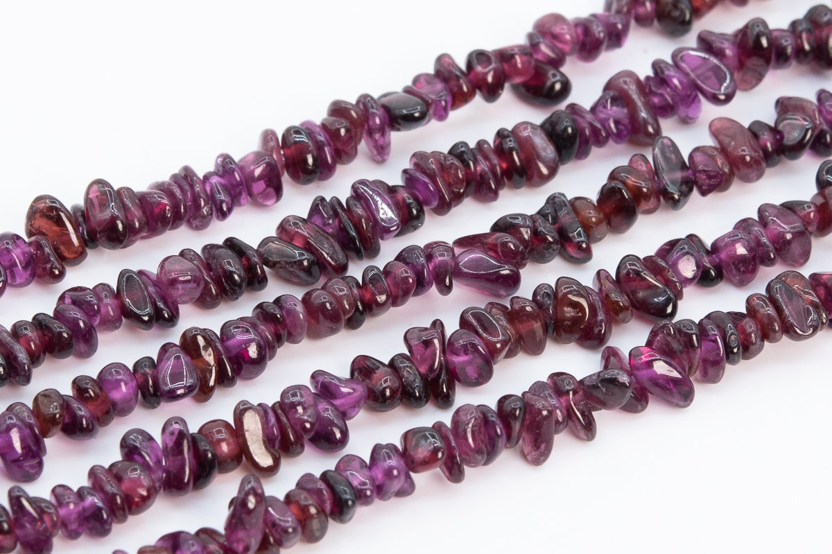 Genuine Natural Wine Red Garnet Loose Beads Grade A Pebble Chips Shape 4-10mm