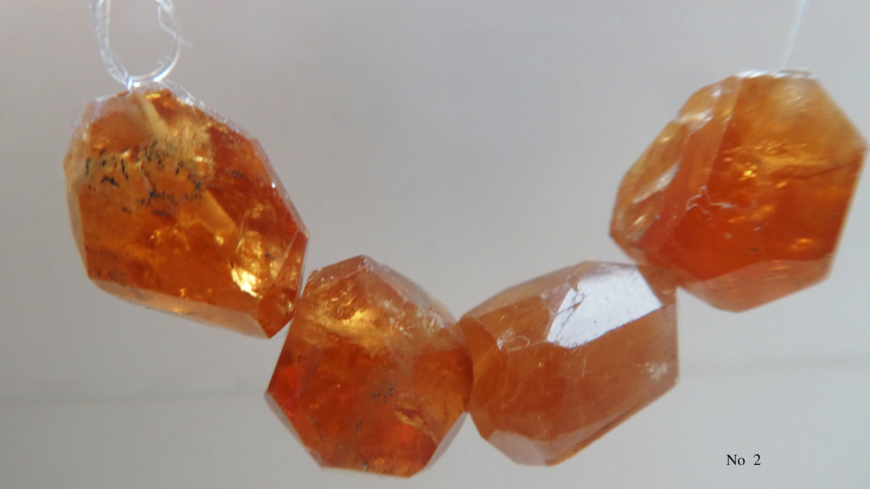 Hessonite Garnet 7-12mm Nugget Beads- 4 Pcs Chunky Focal Natural -jewelry Making-craft Gemstone Beads