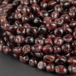 Natural Garnet Nuggets Beads -16 Inch Strand - Wholesale Pricing - Full 16 Inch Strand Gemstone Beads