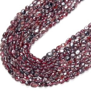 Natural Red Garnet Gemstone Pebble Nugget 6-8mm 8-10mm Loose Beads Bulk Lot 1,2,6,12 And 50 (d185)