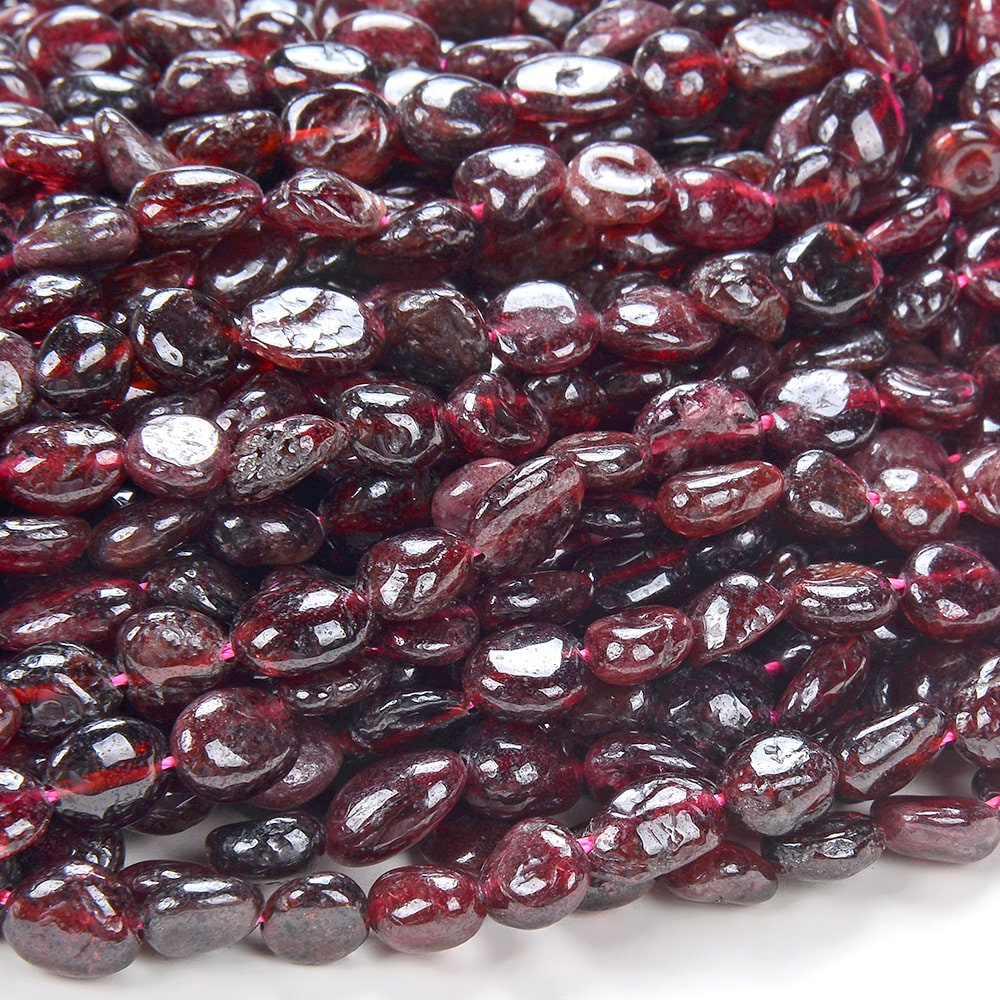 Natural Red Garnet Gemstone Pebble Nugget 6-8mm 8-10mm Loose Beads (d185)