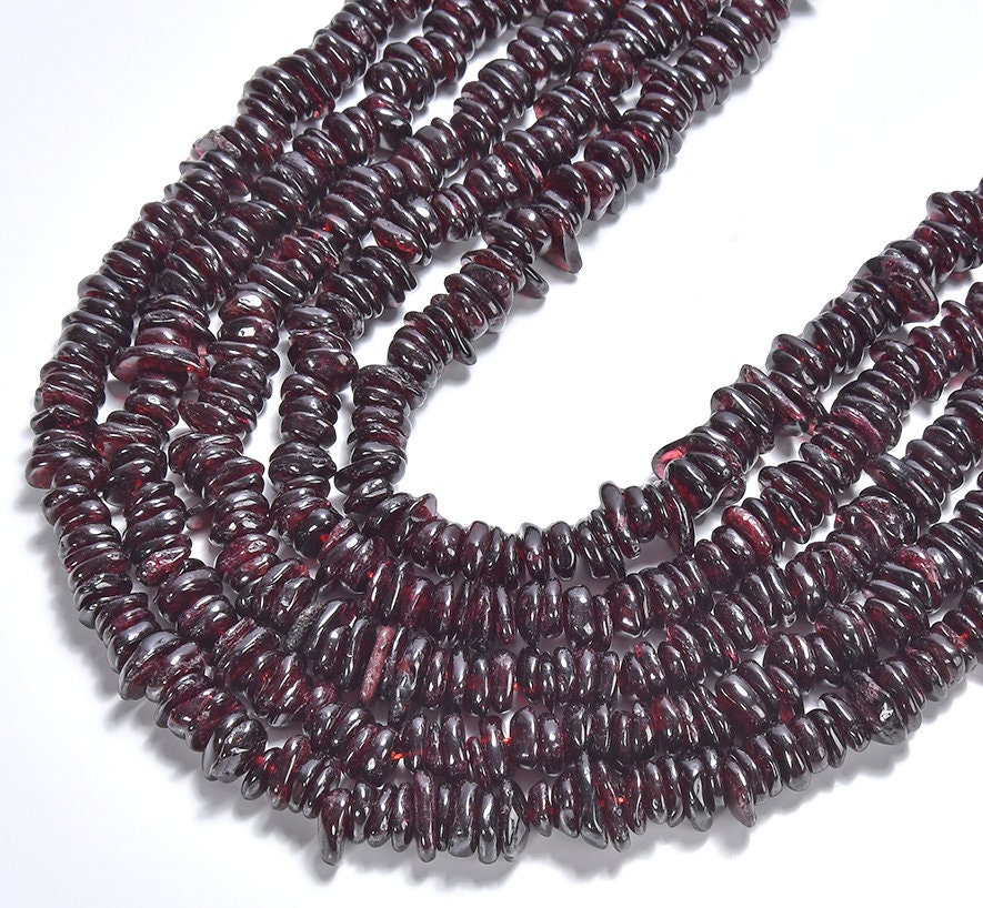 Natural Red Garnet Gemstone Pebble Nugget Slice 6-8mm 8-10mm Loose Beads (d557)