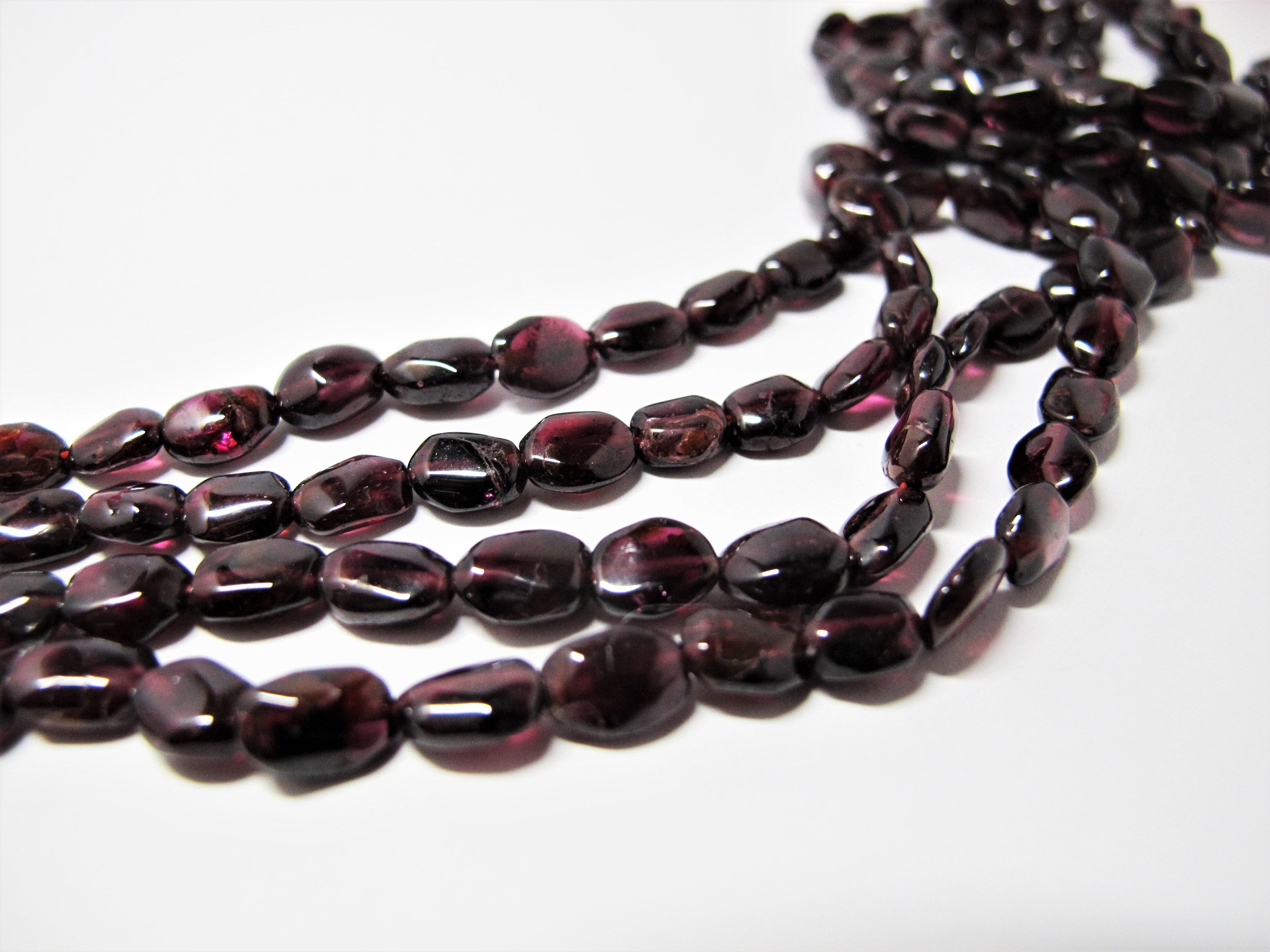 Natural Garnet Smooth Nuggets. Red Rhodolight Garnet Nuggets 5-8mm. 14'' Long Natural Garnet Smooth Nuggets. Red Rhodolight Garnet Nuggets 5-8mm. 14'' Long