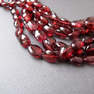 Garnet Oval Beads • 6-8mm • AAA Micro Faceted • Natural Mozambique Red Garnet • Clean Glossy Ovals Nuggets