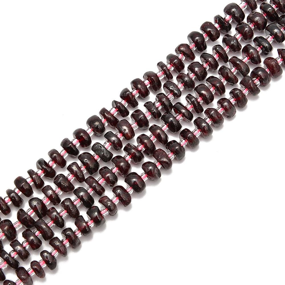 Garnet Pebble Nugget Slice Chips Beads Size 7-8mm 15.5'' Per Strand Garnet Pebble Nugget Slice Chips Beads Size 7-8mm 15.5'' Per Strand