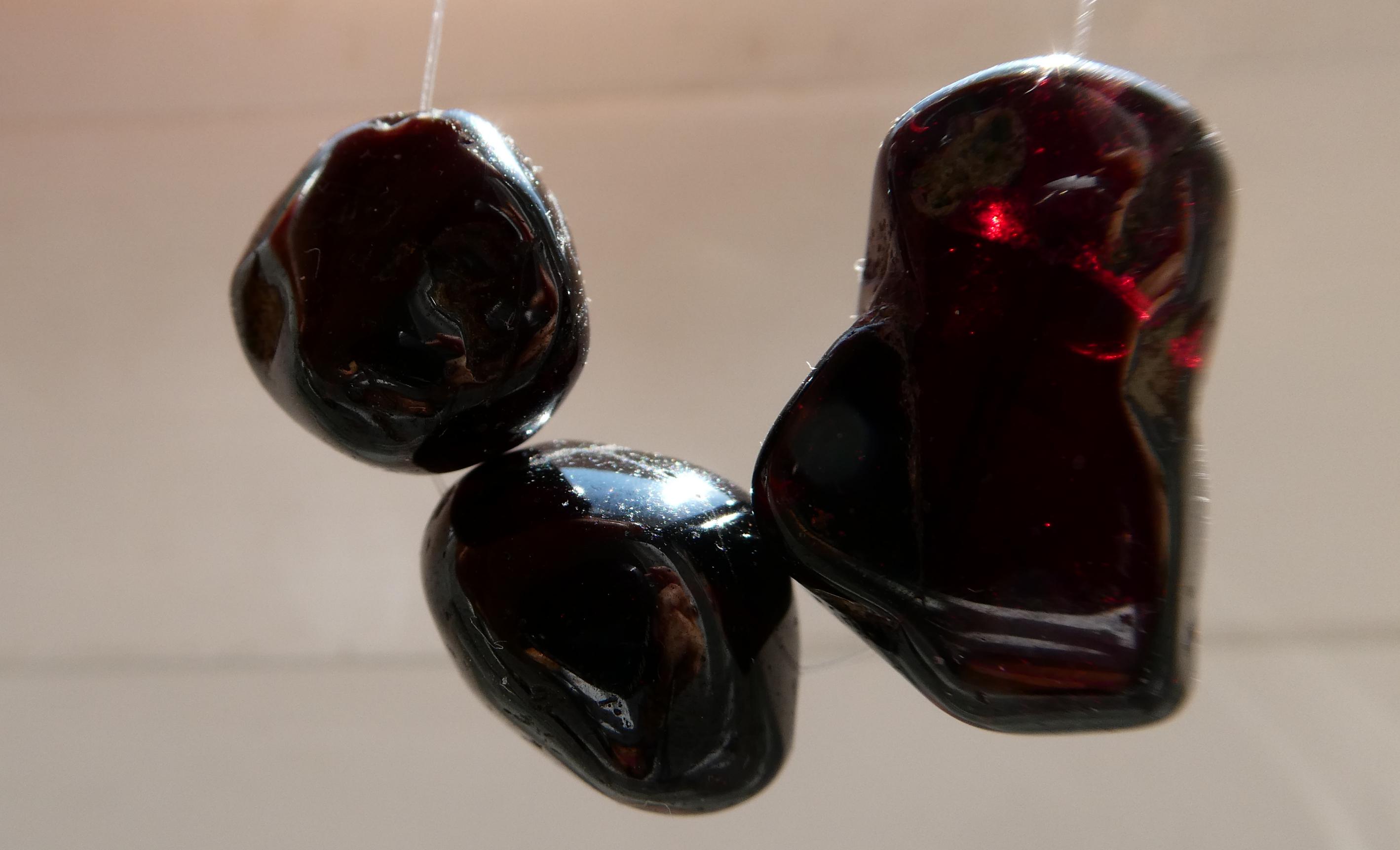 Dark Red Garnet 12-19mm Nugget Beads: 3pcs Free Shape Tumbled Natural-jewelry Making-focal Craft Beads
