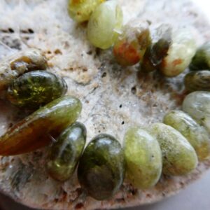 Raw Green Garnet Crystal 10-13mm Beads-4in Strand-natural Accent Pebble-jewelry Making- Craft Beads