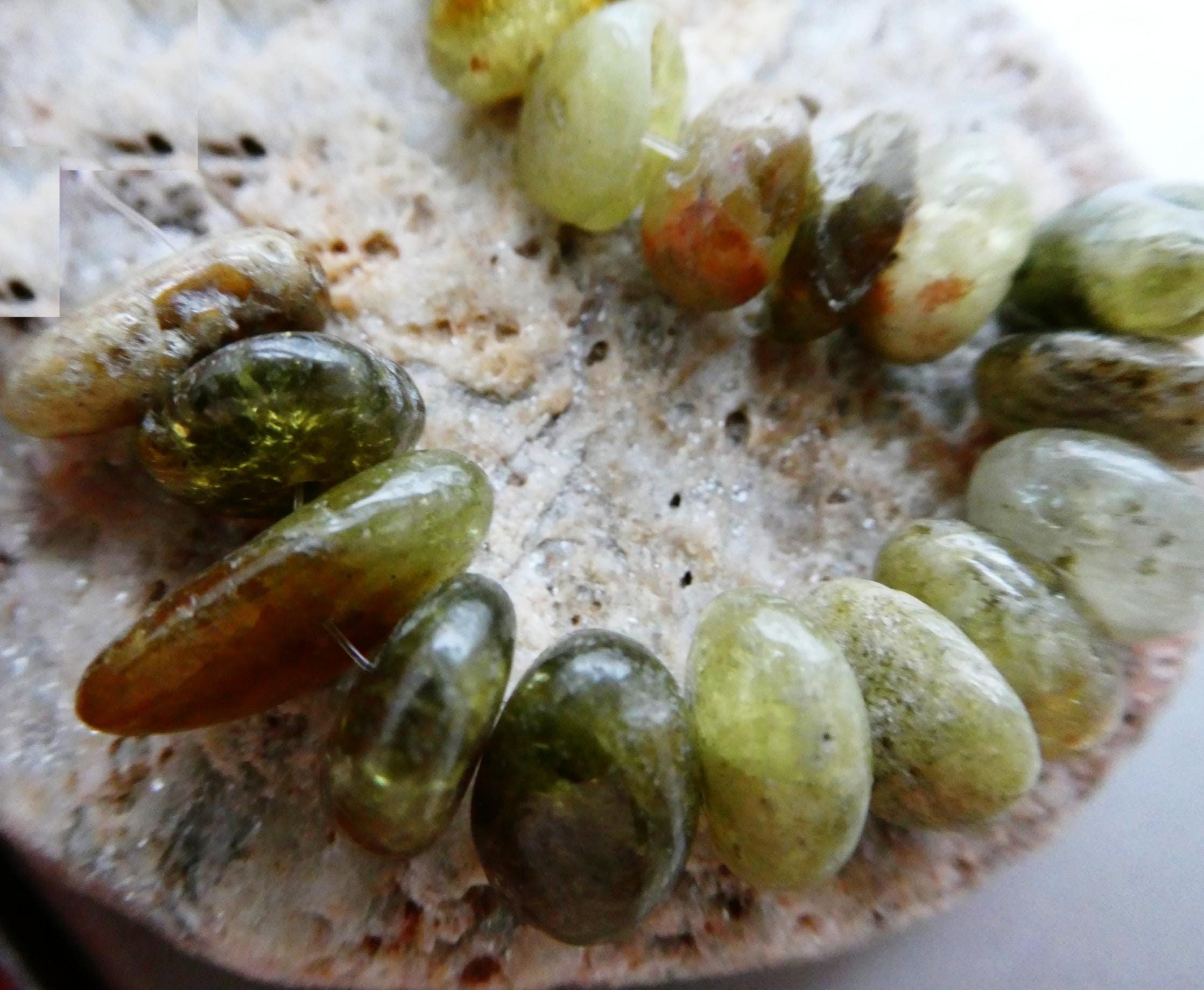 Raw Green Garnet Crystal 10-13mm Beads-4in Strand-natural Accent Pebble-jewelry Making- Craft Beads