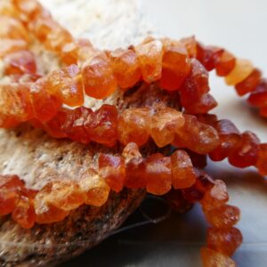 Raw Hessonite Crystals 5-6mm Beads- 4in Strand Natural Earthy-orange Garnet Gemstone-jewelry Making-craft Beads
