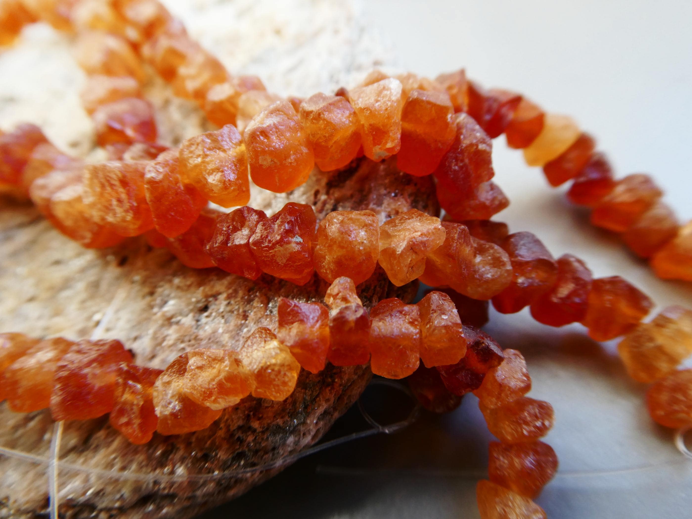 Raw Hessonite Crystals 5-6mm Beads- 4in Strand Natural Earthy-orange Garnet Gemstone-jewelry Making-craft Beads
