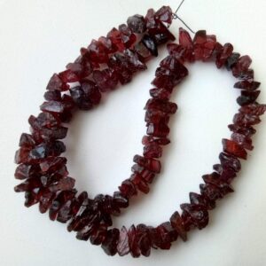 Raw Garnet Rough Beads, Natural Red Gemstone Nuggets (13 Inch)