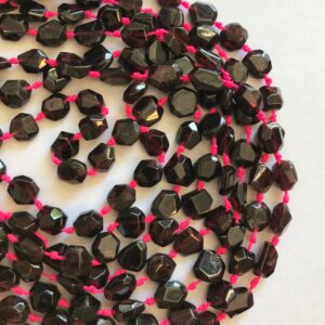 Red Garnet 8x10x5mm Faceted Nugget Natural Gemstone Bead-~ -16 inch strand-