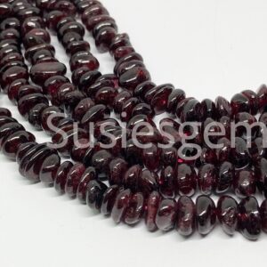 Red Garnet nugget beads 4x7mm, Natural gemstone beads. Genuine garnet beads 18''