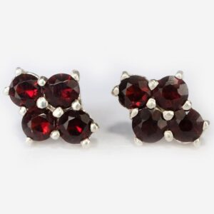 14k Garnet Earrings, Garnet Earrings, Garnet Stud Earrings, Garnet Earrings For Women, Red Garnet Earrings, Garnet Birthstone Earrings