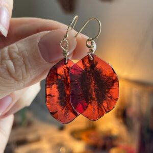 Garnet Earrings Dangle , January Birthstone Jewelry, Gold Statement Earrings Gifr For Women