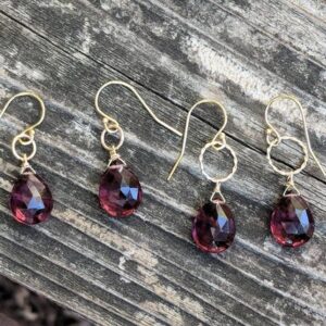 Garnet earrings / gold garnet earrings / silver garnet earrings / January birthstone earrings