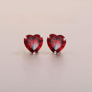 Garnet Earrings, Heart Earring, Women's Stud, Minimalist Earing, Unique Jewelry, Bridal Earrings, Anniversary gift Garnet Earrings, Heart Earring, Women's Stud, Minimalist Earing, Unique Jewelry, Bridal Earrings, Anniversary gift