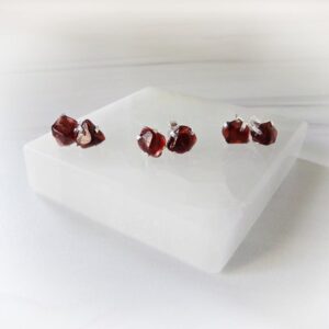 Raw Garnet Earrings, Sterling Silver Garnet Stud Earrings, Raw Garnet Jewelry, January Birthstone Stud Earrings, Gemstone Appeal, Gsa Raw Garnet Earrings, Sterling Silver Garnet Stud Earrings, Raw Garnet Jewelry, January Birthstone Stud Earrings, Gemstone Appeal, Gsa