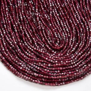 2mm Natural Red Garnet Gemstone Grade Aaa Micro Faceted Diamond Cut Cube Loose Beads Bulk Lot 1,2,6,12 And 50 (p42)