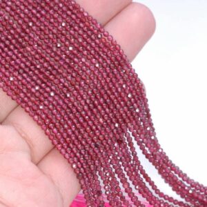 2mm Red Garnet Gemstone Grade Aaa Micro Faceted Fine Round 2mm Loose Beads 15.5 Inch Full Strand Lot 1,2,6,12 And 50 (90142371-344)