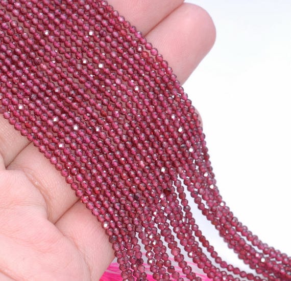2mm Red Garnet Gemstone Grade Aaa Micro Faceted Fine Round 2mm Loose Beads 15.5 Inch Full Strand Lot 1,2,6,12 And 50 (90142371-344)